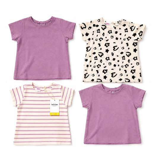 Lefties Girls 4-Pack Cotton T-Shirts – Made in Spain