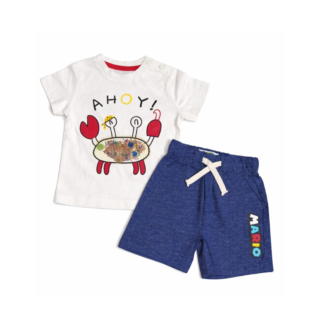 Baby Boys 2-Piece Ahoy Crab Summer Outfit Set Made by Bangladesh