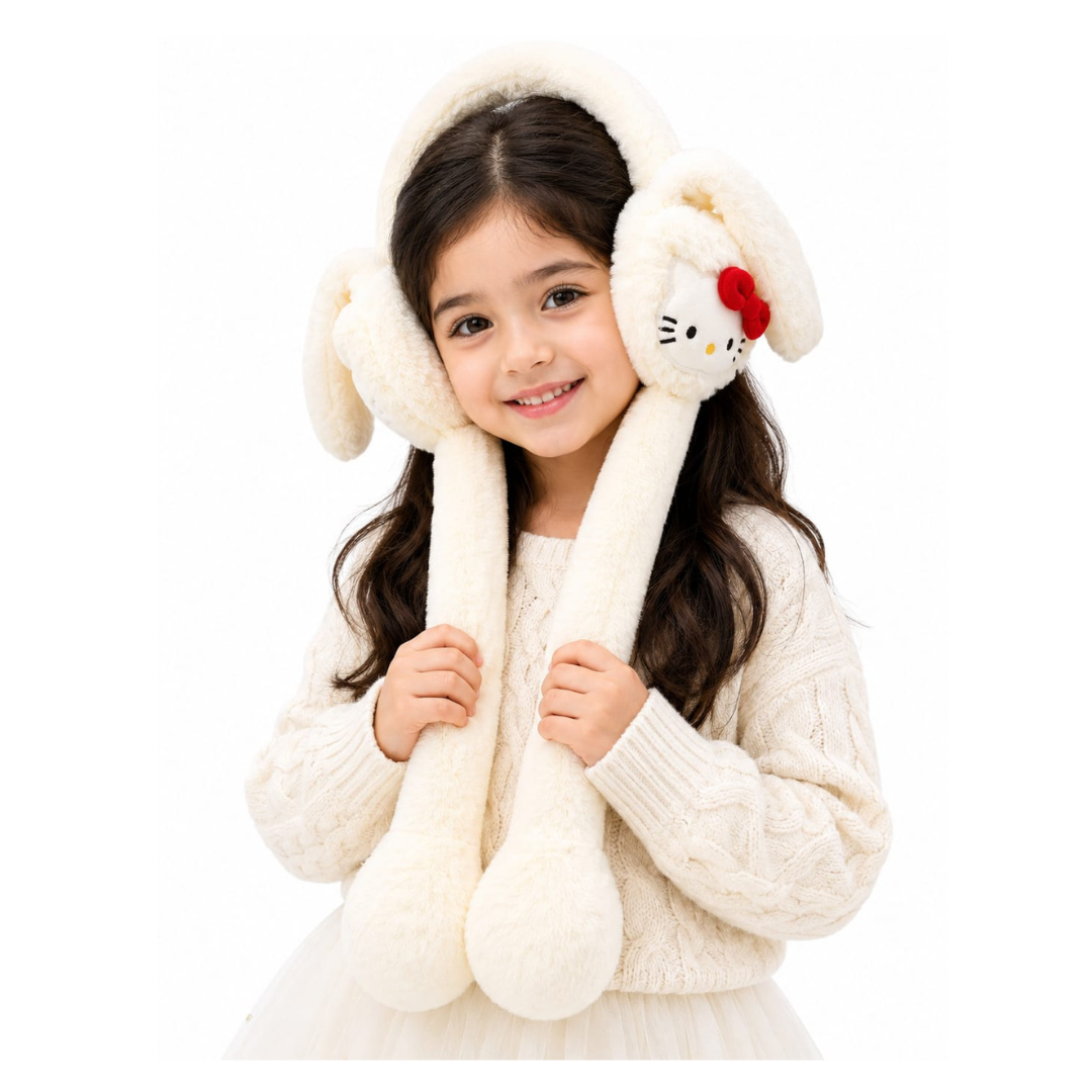 Hello Kitty Plush Earmuffs –  White