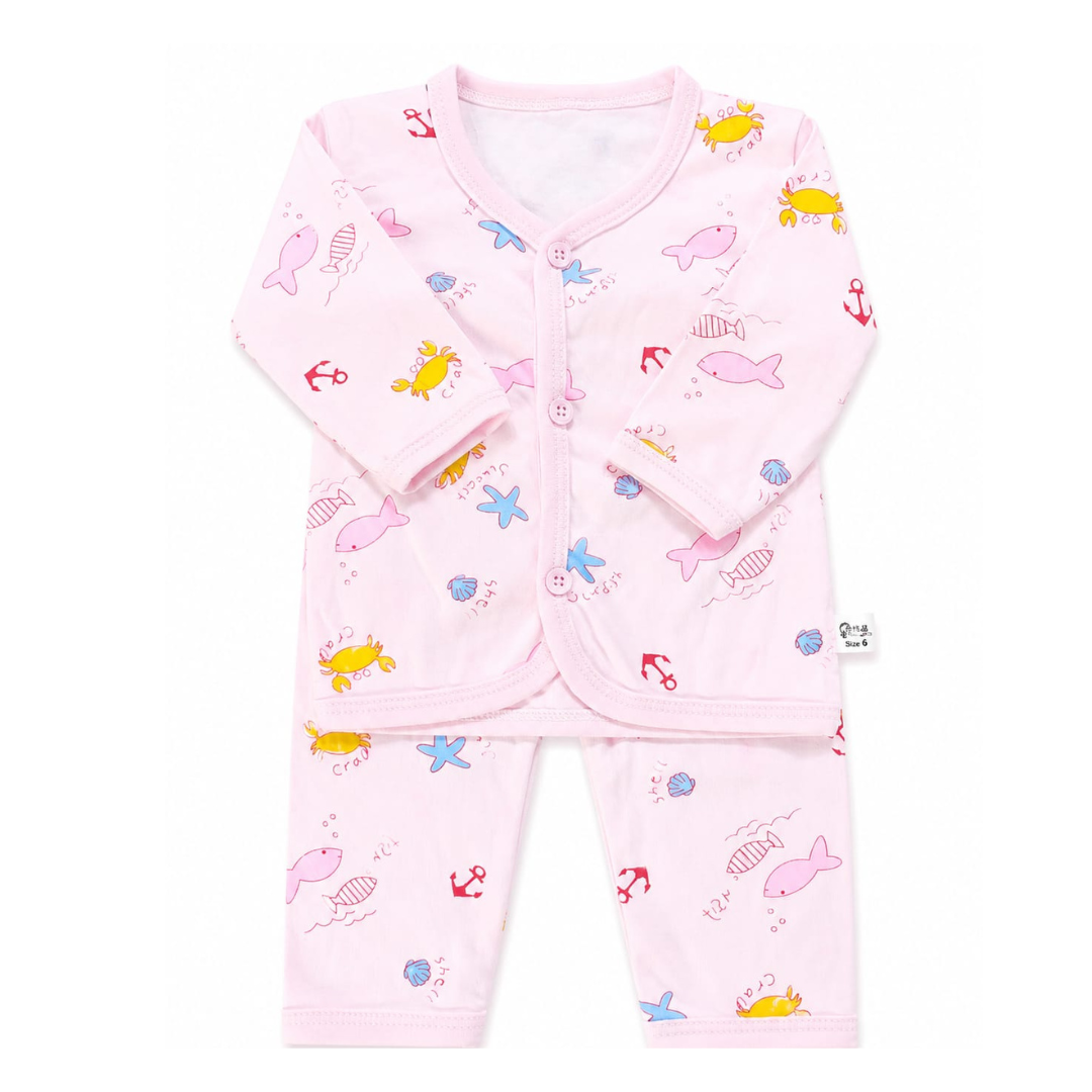 Baby Ocean Print 2-Piece Cotton Night Suit