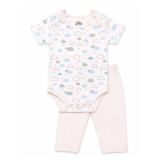 Baby Cloud Print 2-Piece Cotton Bodysuit Set