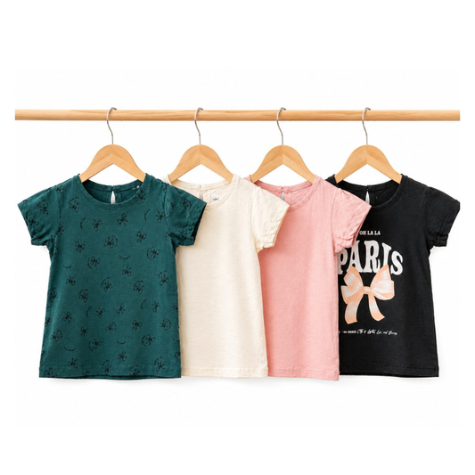 Lefties Girls 4-Pack Cotton T-Shirts – Made in Spain