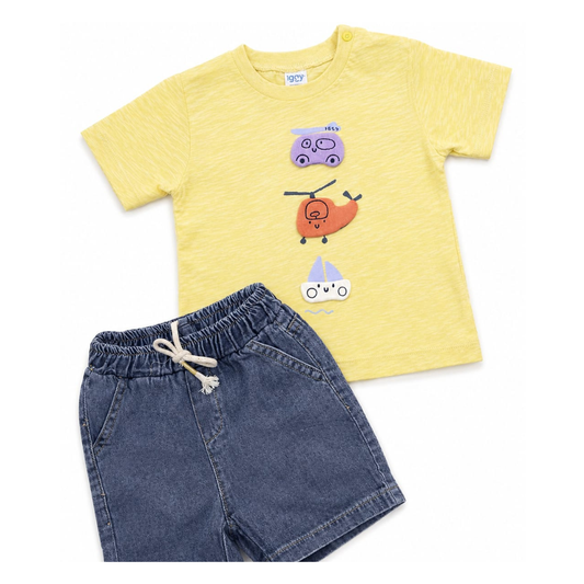 Adventure Denim Shorts 2-Piece Summer Set – Made in Turkey