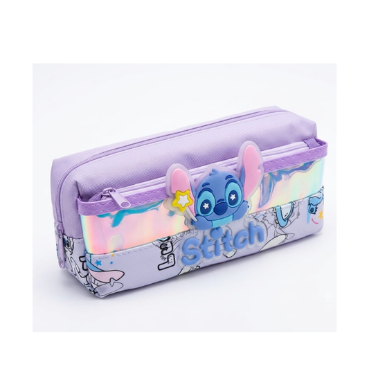 Stitch Cartoon Holographic Pencil Pouch