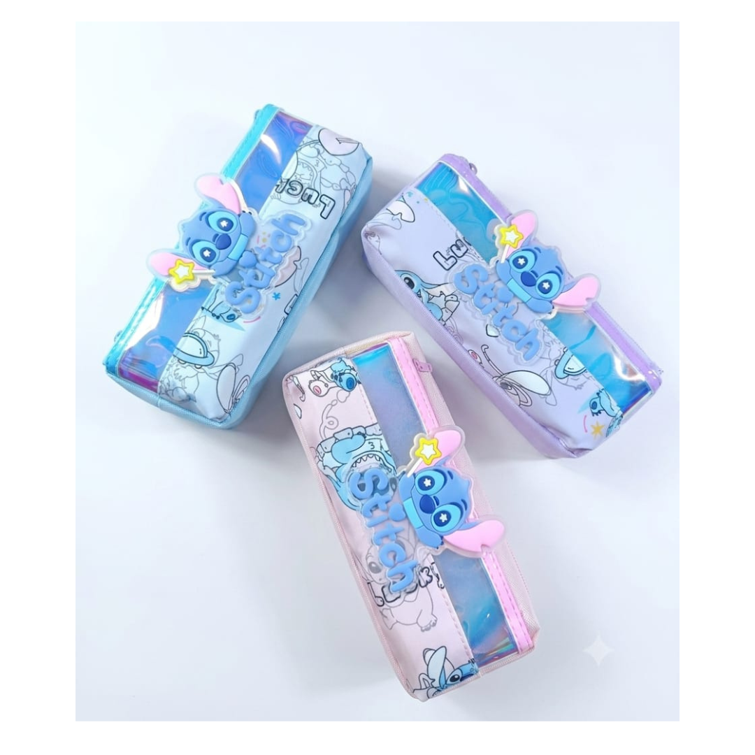 Stitch Cartoon Holographic Pencil Pouch