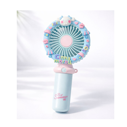 Cinnamoroll Mini Handheld Rechargeable Fan – Pastel Blue & Pink