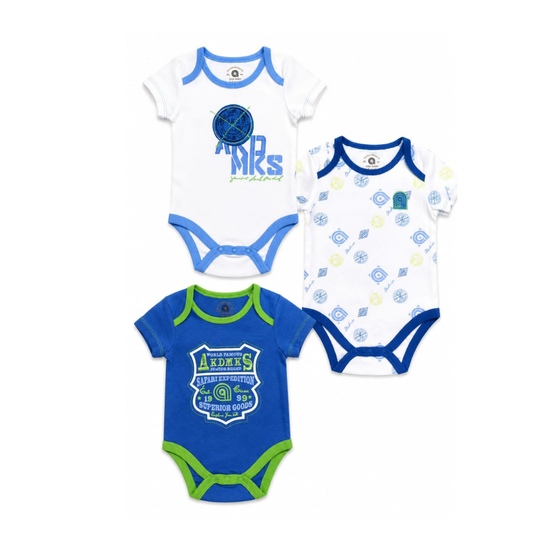 Baby Boys 3-Pack Cotton Bodysuit Set MADE IN TURKEY