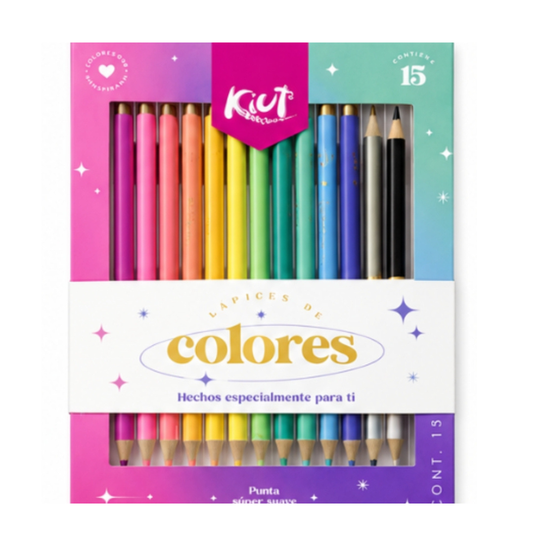 KUT 15-Piece Premium Colored Pencil Set