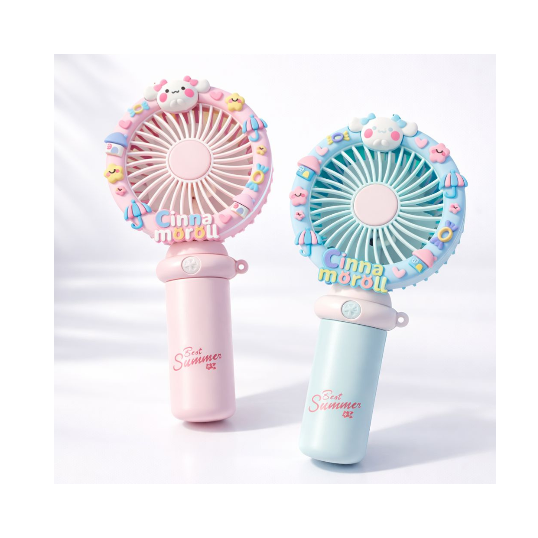 Cinnamoroll Mini Handheld Rechargeable Fan – Pastel Blue & Pink