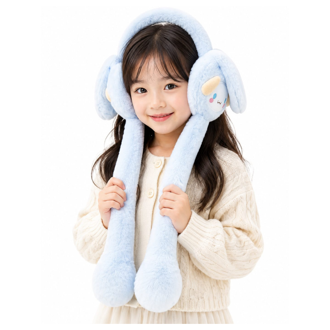 Cute Bunny Plush Earmuffs – Sky Blue