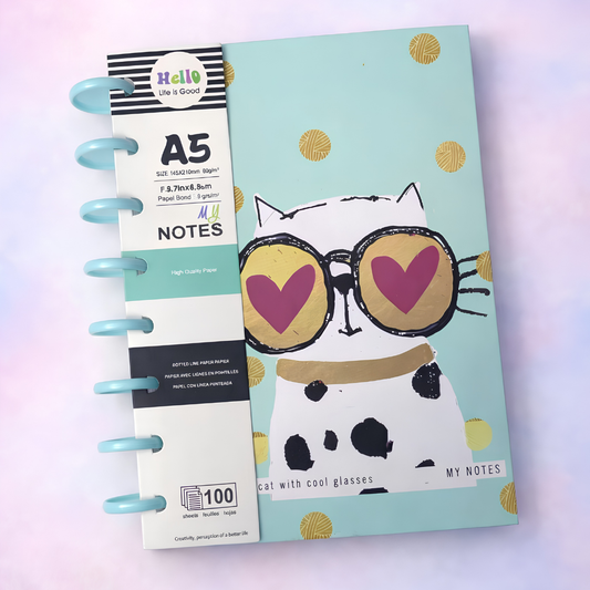Cool Cat A5 Disc-Bound Notebook
